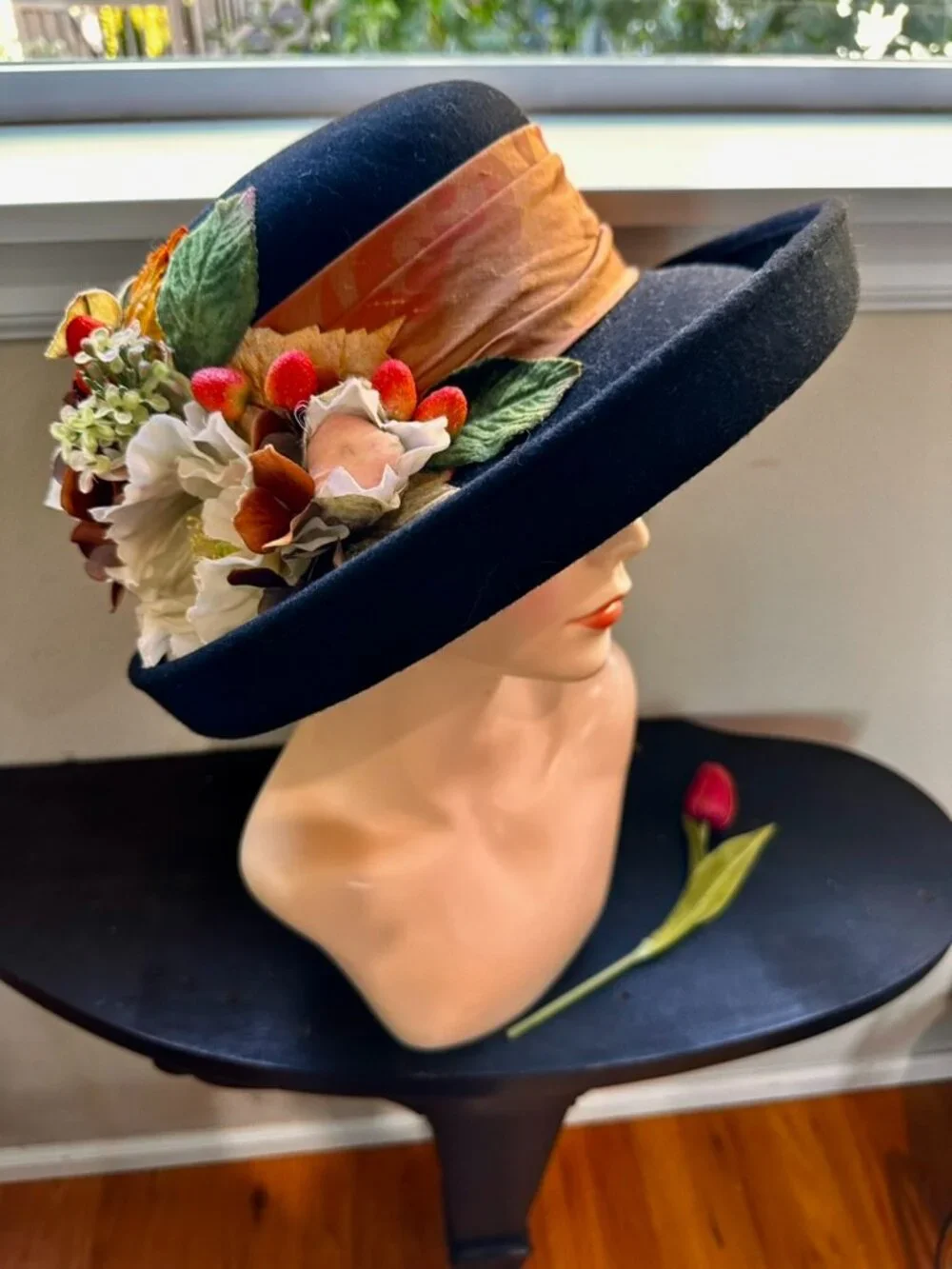 The Ultimate Fall Hat - Vintage Victorian Style Picture Hat in Autumn Colors